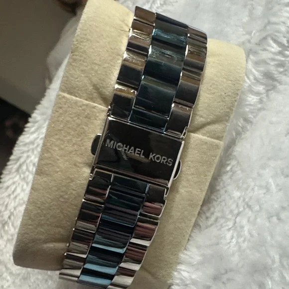 Michael Kors Silver Women's Watch with Blue Accents - Picture 3 of 3
